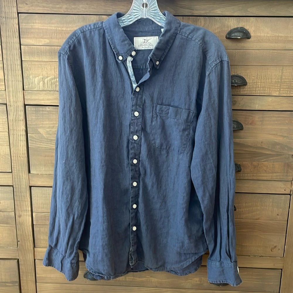 Madda Fella Ernest 100% Linen Button Down Shirt Sz M